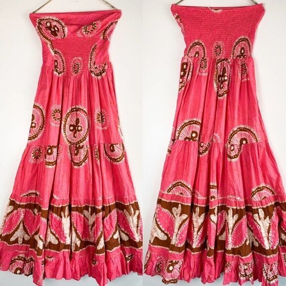 Love The Label Women’s Sz S Pink Zola Strapless Gigi Pink Print Dress New - Picture 1 of 7